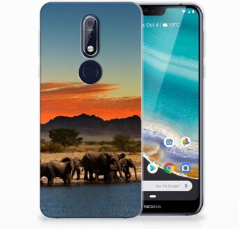 B2Ctelecom Nokia 7.1 TPU Hoesje Design Olifanten