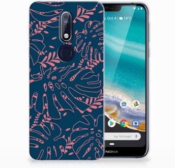 B2Ctelecom Nokia 7.1 TPU Hoesje Design Palm Leaves