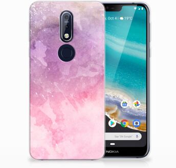 B2Ctelecom Nokia 7.1 TPU Hoesje Design Pink Purple Paint