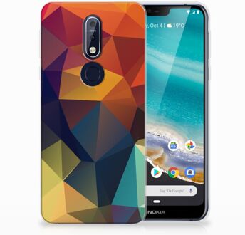 B2Ctelecom Nokia 7.1 TPU Hoesje Design Polygon Color