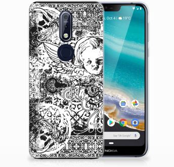 B2Ctelecom Nokia 7.1 TPU Hoesje Design Skulls Angel