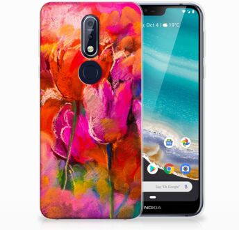 B2Ctelecom Nokia 7.1 TPU Hoesje Design Tulpen