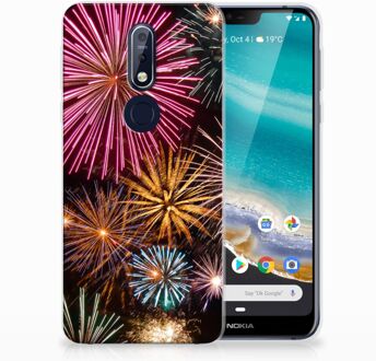 B2Ctelecom Nokia 7.1 TPU Hoesje Design Vuurwerk