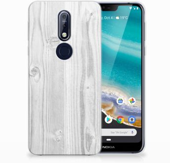 B2Ctelecom Nokia 7.1 TPU Hoesje Design White Wood