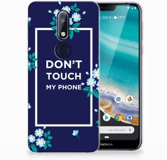 B2Ctelecom Nokia 7.1 TPU Hoesje Flowers Blue DTMP