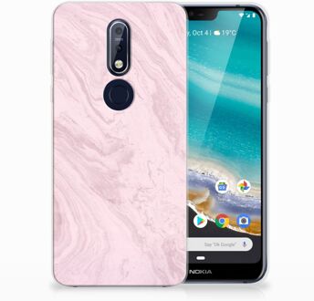 B2Ctelecom Nokia 7.1 TPU Hoesje Marble Pink