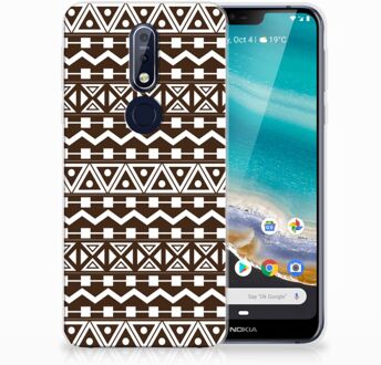 B2Ctelecom Nokia 7.1 Uniek TPU Hoesje Aztec Brown