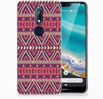 B2Ctelecom Nokia 7.1 Uniek TPU Hoesje Aztec Purple