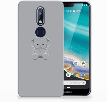 B2Ctelecom Nokia 7.1 Uniek TPU Hoesje Baby Olifant