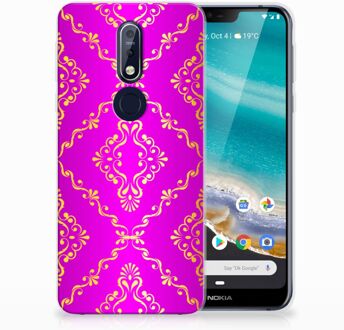 B2Ctelecom Nokia 7.1 Uniek TPU Hoesje Barok Roze