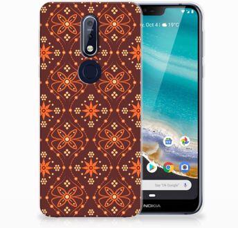 B2Ctelecom Nokia 7.1 Uniek TPU Hoesje Batik Brown