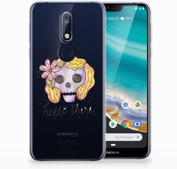 B2Ctelecom Nokia 7.1 Uniek TPU Hoesje Boho Skull