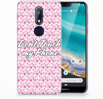 B2Ctelecom Nokia 7.1 Uniek TPU Hoesje Flowers Pink DTMP