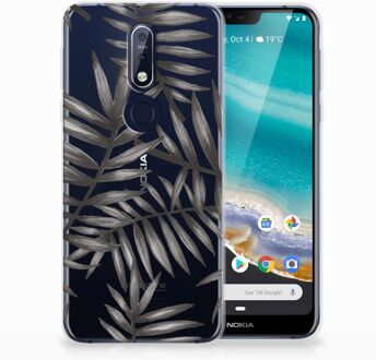 B2Ctelecom Nokia 7.1 Uniek TPU Hoesje Leaves Grey