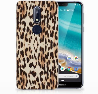 B2Ctelecom Nokia 7.1 Uniek TPU Hoesje Leopard