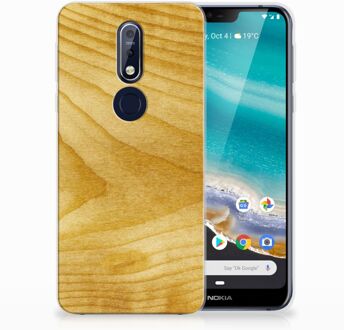 B2Ctelecom Nokia 7.1 Uniek TPU Hoesje Licht Hout