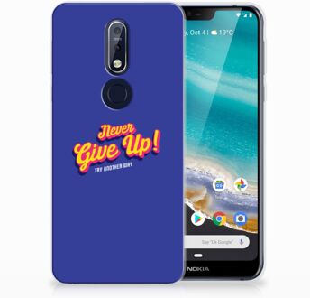 B2Ctelecom Nokia 7.1 Uniek TPU Hoesje Never Give Up