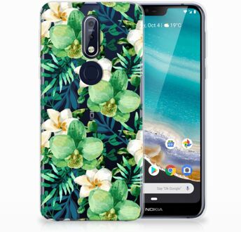 B2Ctelecom Nokia 7.1 Uniek TPU Hoesje Orchidee Groen