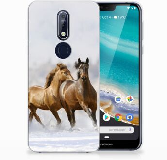 B2Ctelecom Nokia 7.1 Uniek TPU Hoesje Paarden