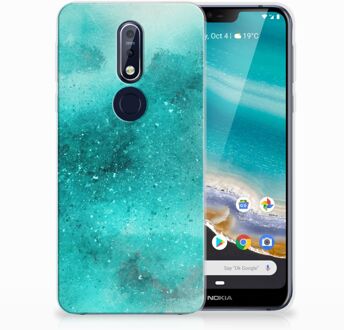 B2Ctelecom Nokia 7.1 Uniek TPU Hoesje Painting Blue