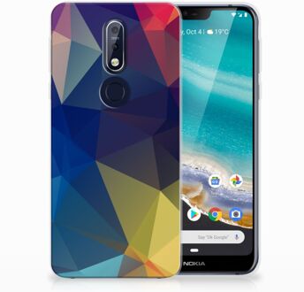 B2Ctelecom Nokia 7.1 Uniek TPU Hoesje Polygon Dark