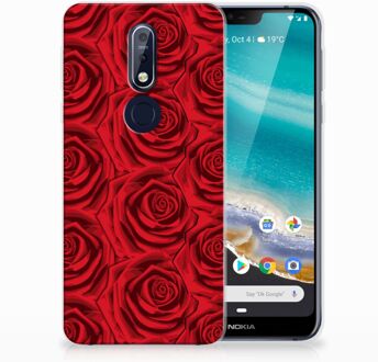 B2Ctelecom Nokia 7.1 Uniek TPU Hoesje Red Roses