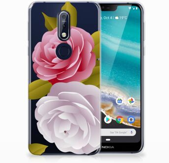 B2Ctelecom Nokia 7.1 Uniek TPU Hoesje Roses