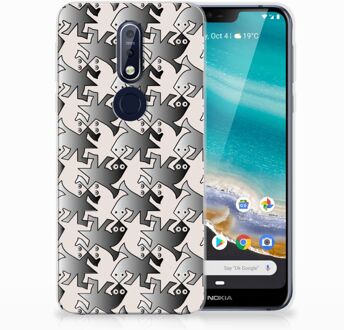 B2Ctelecom Nokia 7.1 Uniek TPU Hoesje Salamander Grey