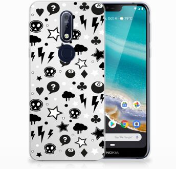 B2Ctelecom Nokia 7.1 Uniek TPU Hoesje Silver Punk