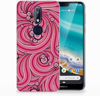 B2Ctelecom Nokia 7.1 Uniek TPU Hoesje Swirl Pink