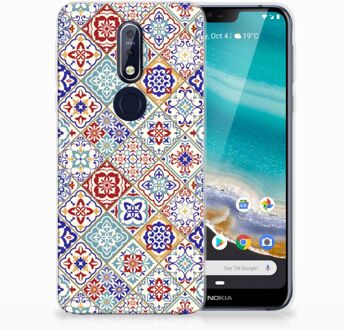 B2Ctelecom Nokia 7.1 Uniek TPU Hoesje Tiles Color