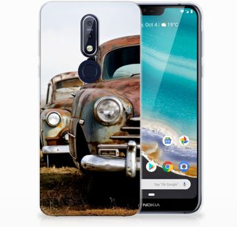 B2Ctelecom Nokia 7.1 Uniek TPU Hoesje Vintage Auto