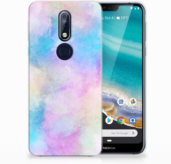 B2Ctelecom Nokia 7.1 Uniek TPU Hoesje Watercolor Light