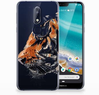 B2Ctelecom Nokia 7.1 Uniek TPU Hoesje Watercolor Tiger