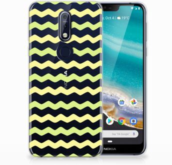 B2Ctelecom Nokia 7.1 Uniek TPU Hoesje Waves Yellow