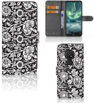 B2Ctelecom Nokia 7.2 | Nokia 6.2 Hoesje Black Flowers