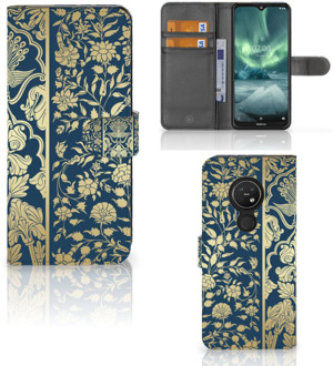 B2Ctelecom Nokia 7.2 | Nokia 6.2 Hoesje Golden Flowers