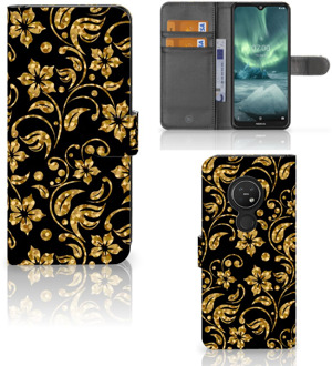 B2Ctelecom Nokia 7.2 | Nokia 6.2 Hoesje Gouden Bloemen