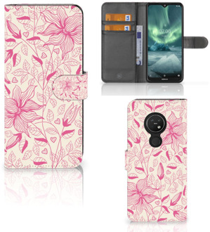 B2Ctelecom Nokia 7.2 | Nokia 6.2 Hoesje Pink Flowers