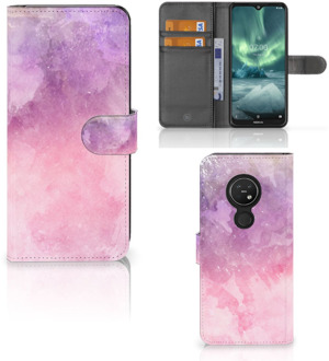 B2Ctelecom Nokia 7.2 | Nokia 6.2 Hoesje Pink Purple Paint