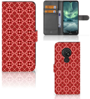 B2Ctelecom Nokia 7.2 | Nokia 6.2 Telefoon Hoesje Batik Red