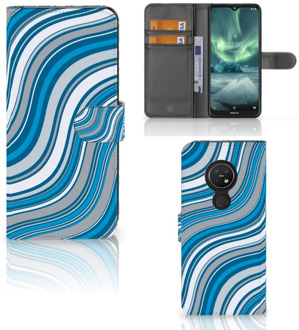 B2Ctelecom Nokia 7.2 | Nokia 6.2 Telefoon Hoesje Waves Blue