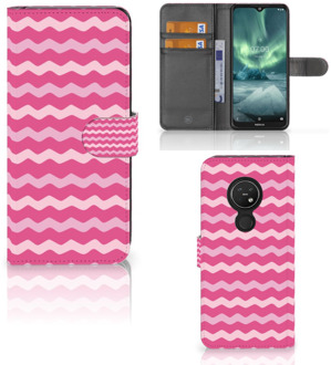 B2Ctelecom Nokia 7.2 | Nokia 6.2 Telefoon Hoesje Waves Pink