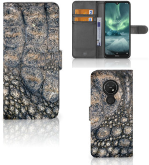 B2Ctelecom Nokia 7.2 | Nokia 6.2 Telefoonhoesje met Pasjes Krokodillenprint