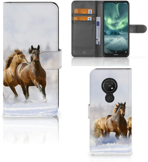 B2Ctelecom Nokia 7.2 | Nokia 6.2 Telefoonhoesje met Pasjes Paarden