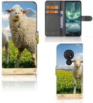 B2Ctelecom Nokia 7.2 | Nokia 6.2 Telefoonhoesje met Pasjes Schaap en Lammetje