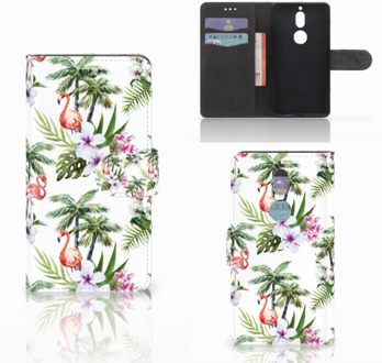 B2Ctelecom Nokia 7 Boekhoesje Design Flamingo Palms