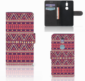 B2Ctelecom Nokia 7 Bookcase Hoesje Aztec Purple