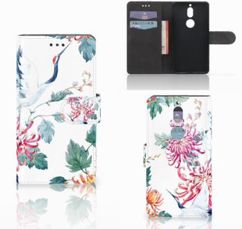 B2Ctelecom Nokia 7 Bookcase Hoesje Bird Flowers