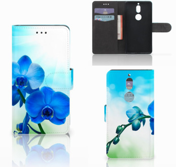 B2Ctelecom Nokia 7 Bookcase Hoesje Design Orchidee Blauw